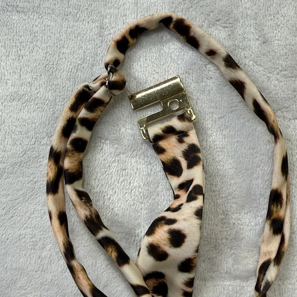 Kulani Kinis Bikini Top XL Underwire Leopard Print‎ Adjustable Swim